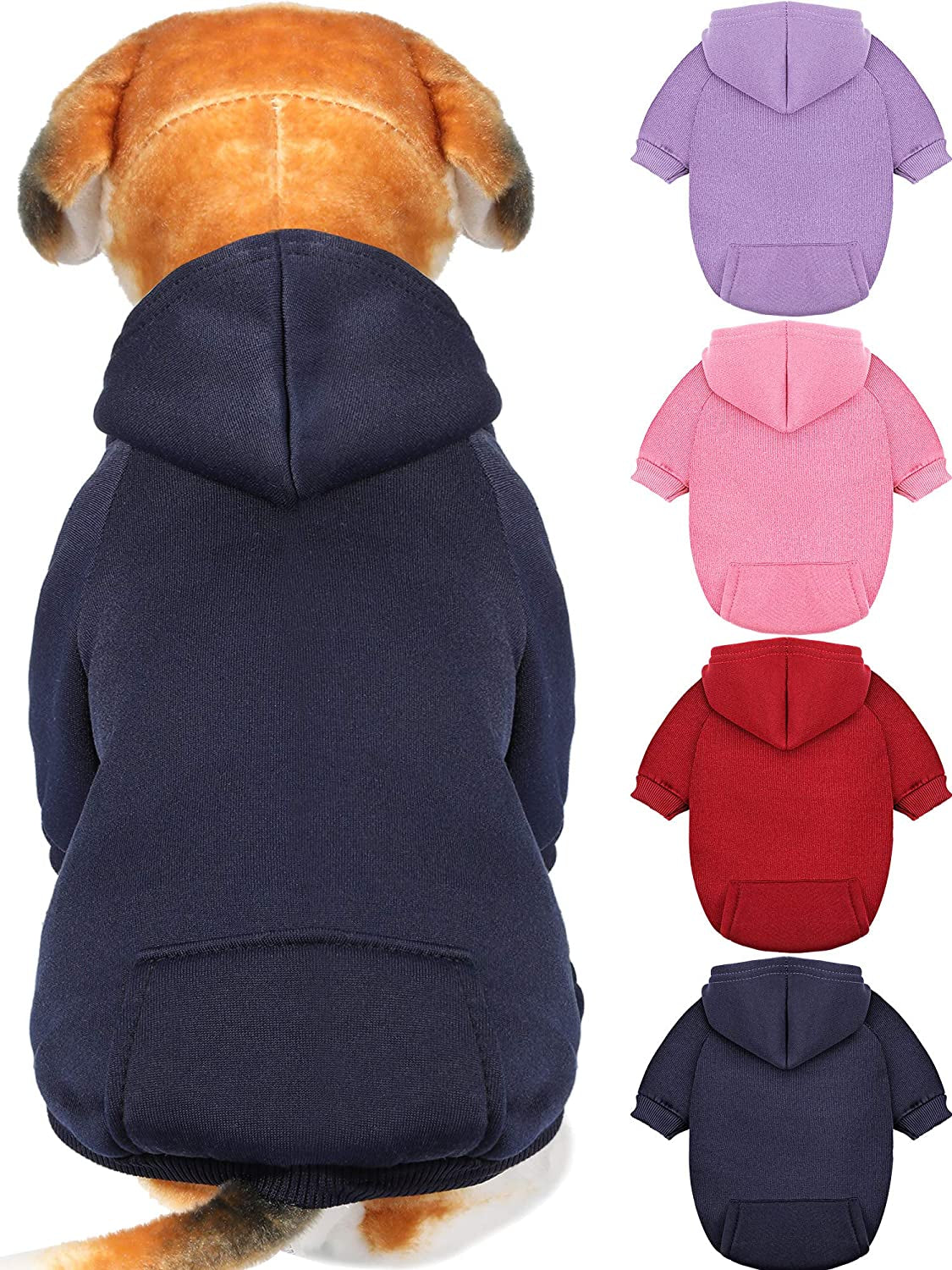 Syhood 4-Piece Small Dog Clothes Set: Winter Hoodies with Hat, Coat, Sweater & Shirt (XXS) for Chihuahuas and Small Dogs