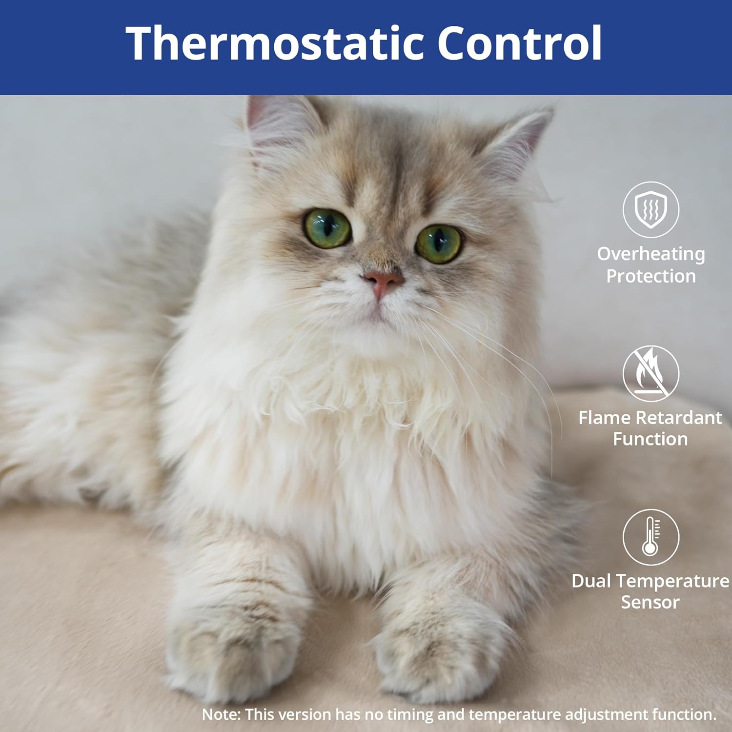 Pet Heating Pad for Dogs and Cats, Heated Cat Bed with Steel-Wrapped Cord and Soft Fleece Cover, 17.7 X 15.7 Inches, 30 Watts